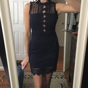 NWT Karlie Navy lace keyhole dress 